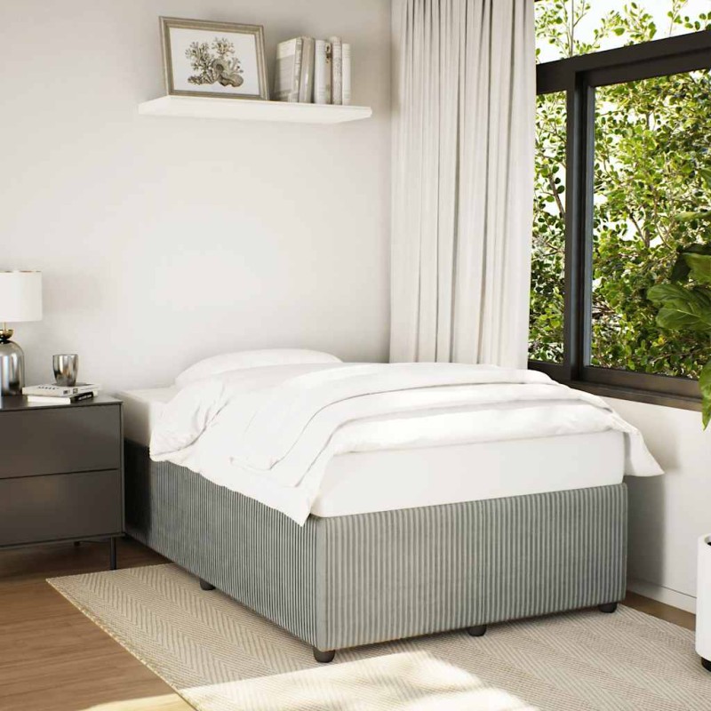 vidaXL Giroletto senza Materasso Grigio Chiaro 120x190 cm Velluto vidaXL Giroletto senza Materasso Grigio Chiaro 120x190 cm Velluto