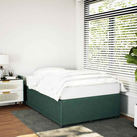 vidaXL Giroletto senza Materasso Verde Scuro 120x200 cm in Velluto