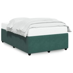 vidaXL Giroletto senza Materasso Verde Scuro 120x200 cm in Velluto