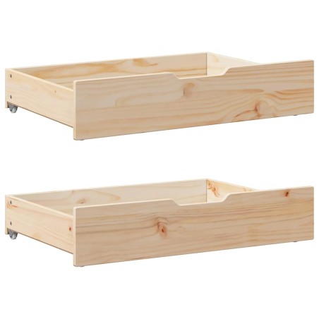 vidaXL Cassettoni da Letto con Ruote 2 pz 80x55x16 cm in Legno di Pino