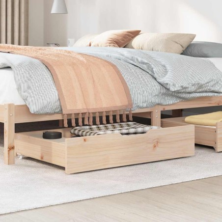 vidaXL Cassettoni da Letto con Ruote 2 pz 80x55x16 cm in Legno di Pino
