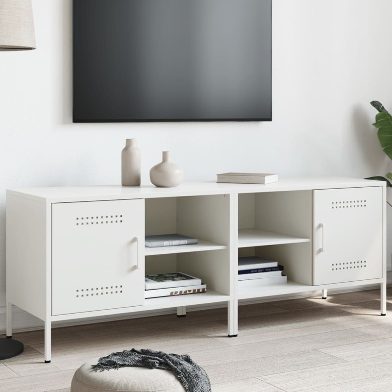 vidaXL Mobili TV 2pz Bianchi 68x39x50,5 cm in Acciaio vidaXL Mobili TV 2pz Bianchi 68x39x50,5 cm in Acciaio