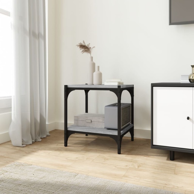 Mobile TV Grigio Sonoma 40x33x41 cm Legno Multistrato e Acciaio Mobile TV Grigio Sonoma 40x33x41 cm Legno Multistrato e Acciaio