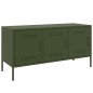 vidaXL Mobile TV Verde Oliva 100,5x39x50,5 cm in Acciaio vidaXL Mobile TV Verde Oliva 100,5x39x50,5 cm in Acciaio