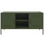 vidaXL Mobile TV Verde Oliva 100,5x39x50,5 cm in Acciaio