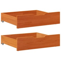 vidaXL Cassettoni per Letto 2pz Marrone Cera 75x55x16 cm Legno di Pino