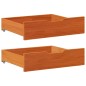 vidaXL Cassettoni per Letto 2pz Marrone Cera 75x55x16 cm Legno di Pino vidaXL Cassettoni per Letto 2pz Marrone Cera 75x55x16 cm Legno di Pino