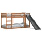 vidaXL Letto Castello Scivolo Scala Marrone Cera 75x190 Massello Pino vidaXL Letto Castello Scivolo Scala Marrone Cera 75x190 Massello Pino