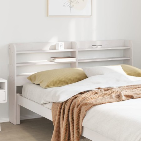 vidaXL Testiera con Ripiani Bianca 120 cm in Legno Massello di Pino