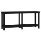 Banco da Lavoro Nero 180x50x80 cm in Legno Massello di Pino Banco da Lavoro Nero 180x50x80 cm in Legno Massello di Pino