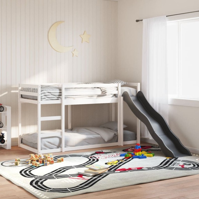 vidaXL Letto a Castello Scivolo e Scala Bianco 90x190 cm Legno di Pino vidaXL Letto a Castello Scivolo e Scala Bianco 90x190 cm Legno di Pino
