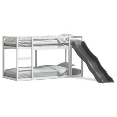 vidaXL Letto a Castello Scivolo e Scala Bianco 90x190 cm Legno di Pino
