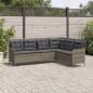 vidaXL Divano da Giardino con Cuscini a L Grigio in Polyrattan vidaXL Divano da Giardino con Cuscini a L Grigio in Polyrattan