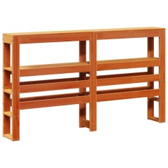 vidaXL Testiera con Ripiani Marrone Cera 140 cm Legno Massello di Pino