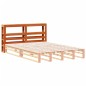 vidaXL Testiera con Ripiani Marrone Cera 140 cm Legno Massello di Pino vidaXL Testiera con Ripiani Marrone Cera 140 cm Legno Massello di Pino