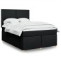 vidaXL Giroletto a Molle con Materasso Nero 140x190 cm in Tessuto