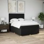 vidaXL Giroletto a Molle con Materasso Nero 140x190 cm in Tessuto