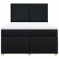 vidaXL Giroletto a Molle con Materasso Nero 140x190 cm in Tessuto