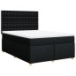 vidaXL Giroletto a Molle con Materasso Nero 140x190 cm in Tessuto