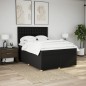vidaXL Giroletto a Molle con Materasso Nero 140x190 cm in Tessuto