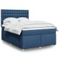 vidaXL Giroletto a Molle con Materasso Blu 140x200 cm in Tessuto vidaXL Giroletto a Molle con Materasso Blu 140x200 cm in Tessuto