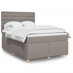 vidaXL Giroletto a Molle con Materasso Tortora 140x200 cm in Tessuto