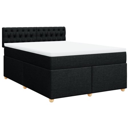 vidaXL Giroletto a Molle con Materasso Nero 140x200 cm in Tessuto