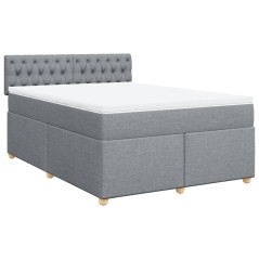 vidaXL Giroletto a Molle con Materasso Grigio Chiaro 140x200cm Tessuto