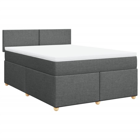 vidaXL Giroletto a Molle con Materasso Grigio Scuro 160x200 cm Tessuto