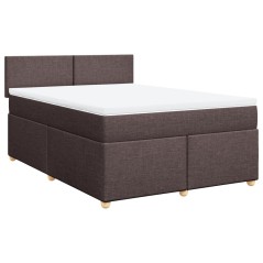 vidaXL Giroletto a Molle con Materasso Marrone Scuro 160x200cm Tessuto