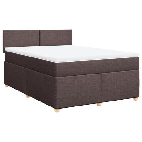 vidaXL Giroletto a Molle con Materasso Marrone Scuro 160x200cm Tessuto