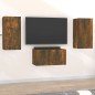Set Mobili Porta TV 3 pz Rovere Fumo in Legno Multistrato Set Mobili Porta TV 3 pz Rovere Fumo in Legno Multistrato