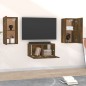 Set Mobili Porta TV 3 pz Rovere Fumo in Legno Multistrato Set Mobili Porta TV 3 pz Rovere Fumo in Legno Multistrato