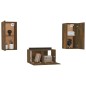 Set Mobili Porta TV 3 pz Rovere Fumo in Legno Multistrato Set Mobili Porta TV 3 pz Rovere Fumo in Legno Multistrato