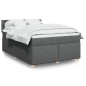 vidaXL Giroletto a Molle con Materasso Grigio Scuro 160x200 cm Tessuto vidaXL Giroletto a Molle con Materasso Grigio Scuro 160x200 cm Tessuto