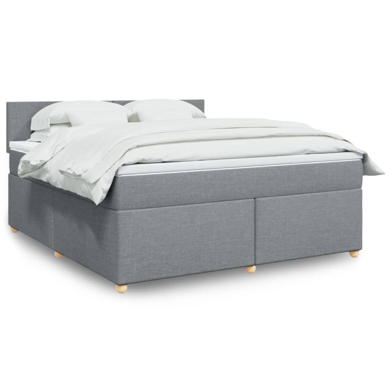 vidaXL Giroletto a Molle con Materasso Grigio Chiaro180x200 cm Tessuto vidaXL Giroletto a Molle con Materasso Grigio Chiaro180x200 cm Tessuto