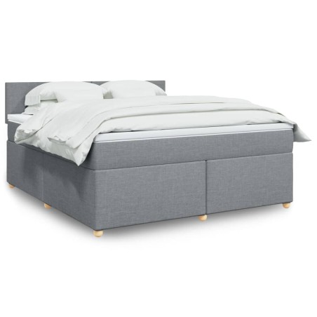 vidaXL Giroletto a Molle con Materasso Grigio Chiaro180x200 cm Tessuto