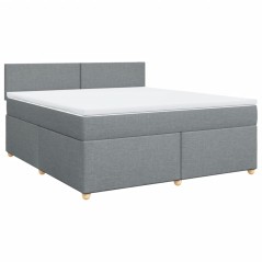 vidaXL Giroletto a Molle con Materasso Grigio Chiaro180x200 cm Tessuto