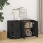 Credenza Nera 100x33x59,5 cm in Legno Multistrato Credenza Nera 100x33x59,5 cm in Legno Multistrato