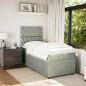 vidaXL Giroletto a Molle con Materasso Grigio Chiaro 100x200cm Velluto