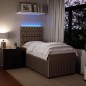 vidaXL Giroletto a Molle con Materasso Grigio Chiaro 100x200cm Velluto