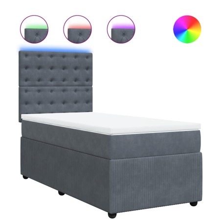 vidaXL Giroletto a Molle con Materasso Grigio Scuro 100x200 cm Velluto