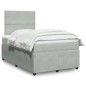 vidaXL Giroletto a Molle con Materasso Grigio Chiaro 120x190cm Velluto vidaXL Giroletto a Molle con Materasso Grigio Chiaro 120x190cm Velluto
