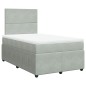 vidaXL Giroletto a Molle con Materasso Grigio Chiaro 120x190cm Velluto vidaXL Giroletto a Molle con Materasso Grigio Chiaro 120x190cm Velluto
