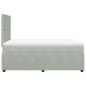 vidaXL Giroletto a Molle con Materasso Grigio Chiaro 120x190cm Velluto vidaXL Giroletto a Molle con Materasso Grigio Chiaro 120x190cm Velluto