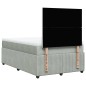 vidaXL Giroletto a Molle con Materasso Grigio Chiaro 120x190cm Velluto vidaXL Giroletto a Molle con Materasso Grigio Chiaro 120x190cm Velluto