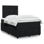 vidaXL Giroletto a Molle con Materasso Nero 120x190 cm in Velluto