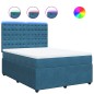 vidaXL Giroletto a Molle con Materasso Blu 140x190 cm in Velluto