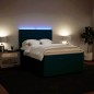 vidaXL Giroletto a Molle con Materasso Blu 140x190 cm in Velluto