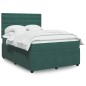 vidaXL Giroletto a Molle con Materasso Verde Scuro 140x200 cm Velluto